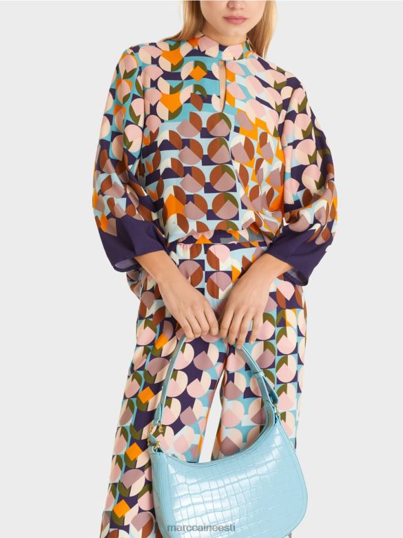 Marc Cain Riietus graafilise trükiga pluussärk J8DT1017 kuninglik lilla