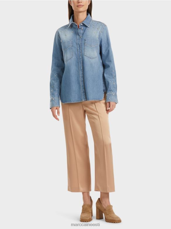 Marc Cain Riietus helmeste tikanditega pluus. J8DT860 vintage sinine