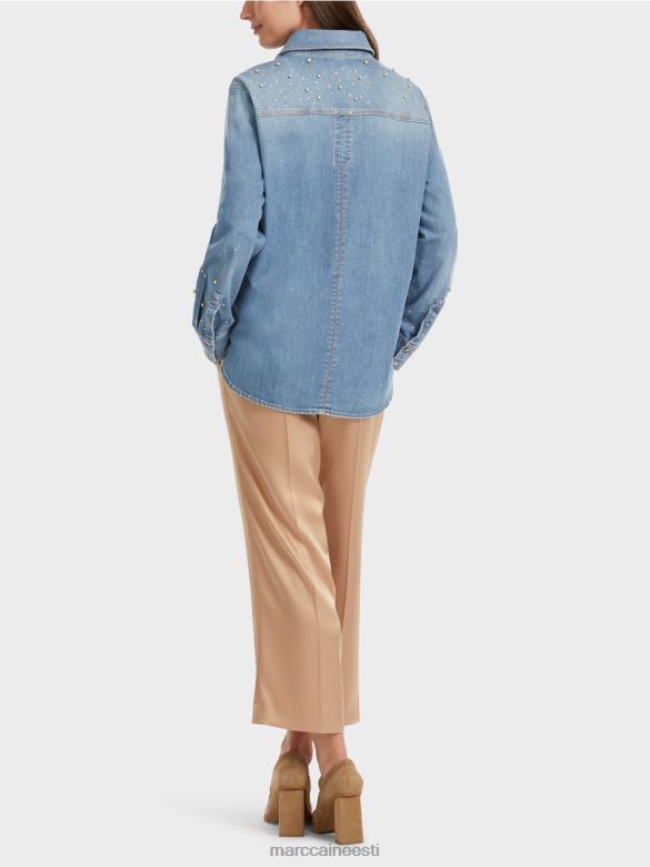 Marc Cain Riietus helmeste tikanditega pluus. J8DT860 vintage sinine