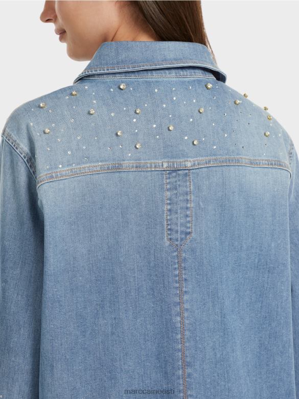 Marc Cain Riietus helmeste tikanditega pluus. J8DT860 vintage sinine