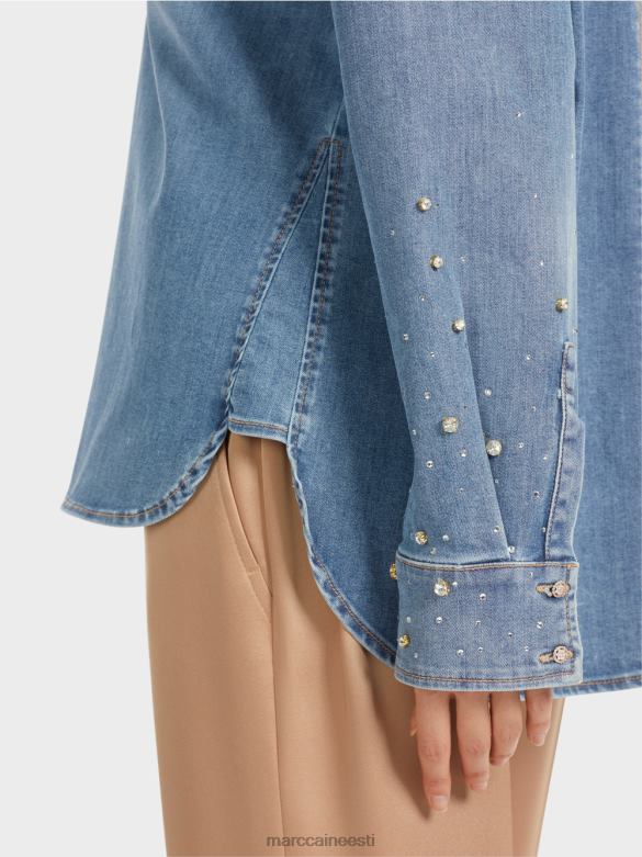 Marc Cain Riietus helmeste tikanditega pluus. J8DT860 vintage sinine