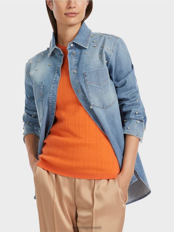 Marc Cain Riietus helmeste tikanditega pluus. J8DT860 vintage sinine