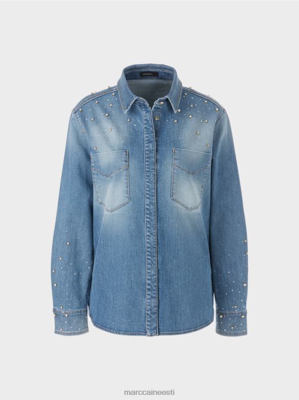 Marc Cain Riietus helmeste tikanditega pluus. J8DT860 vintage sinine