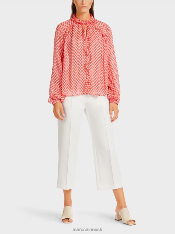 Marc Cain Riietus kõverate detailidega pluus J8DT971 mandariin