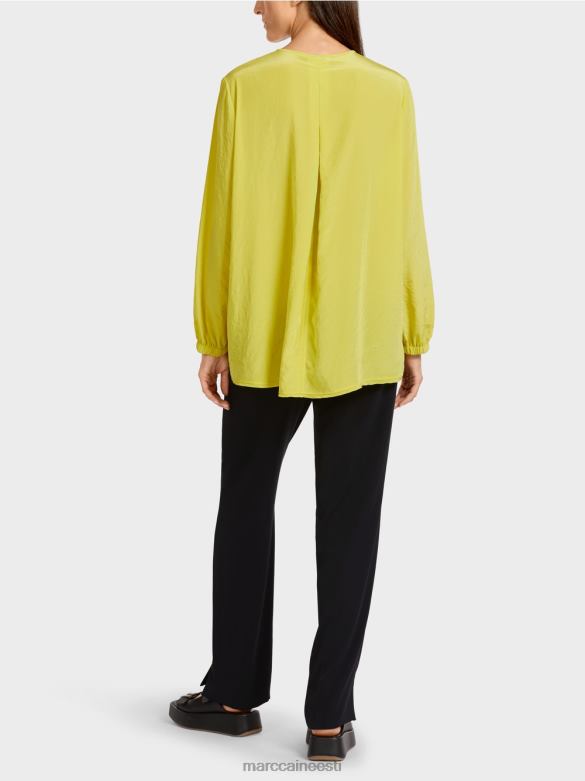 Marc Cain Riietus kerge pluusi stiilis topp J8DT988 roheline väävel