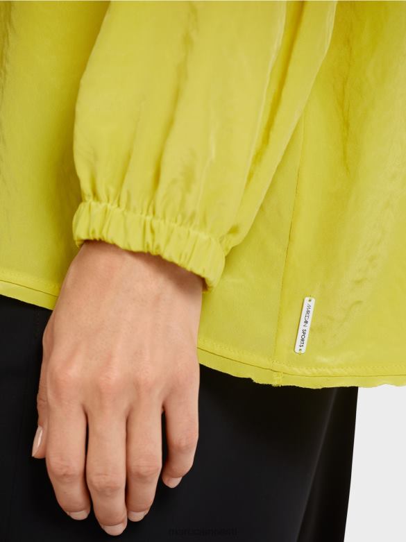 Marc Cain Riietus kerge pluusi stiilis topp J8DT988 roheline väävel