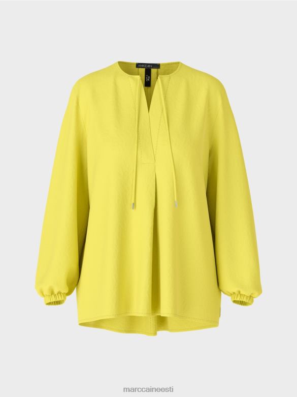 Marc Cain Riietus kerge pluusi stiilis topp J8DT988 roheline väävel