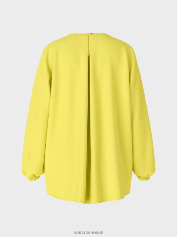 Marc Cain Riietus kerge pluusi stiilis topp J8DT988 roheline väävel