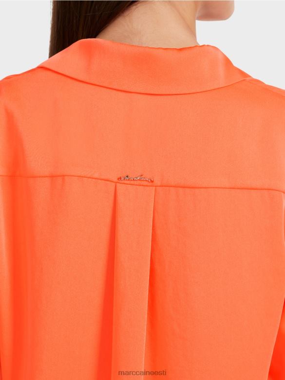 Marc Cain Riietus klassikaline v-kaelusega särkpluus J8DT861 särav korall