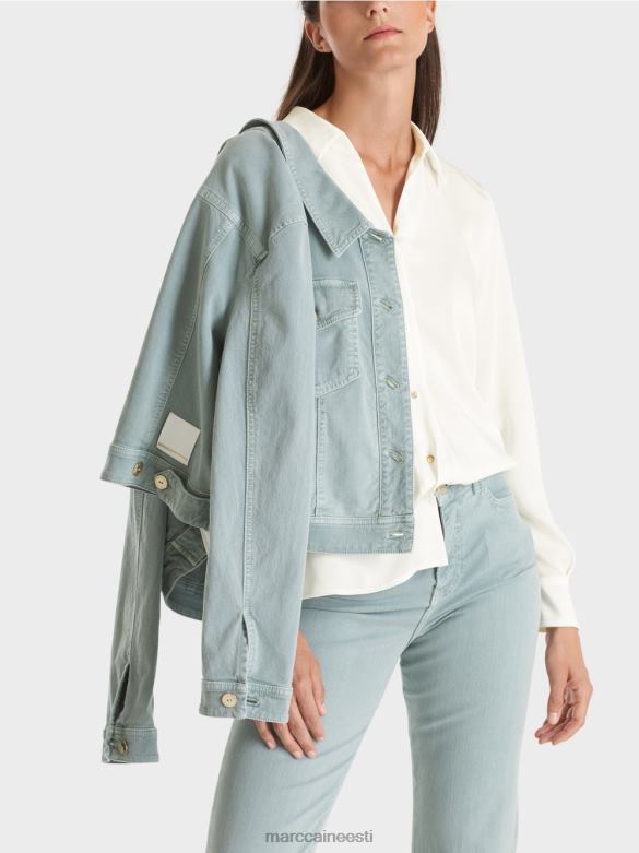 Marc Cain Riietus klassikaline v-kaelusega särkpluus J8DT884 määrdunudvalge