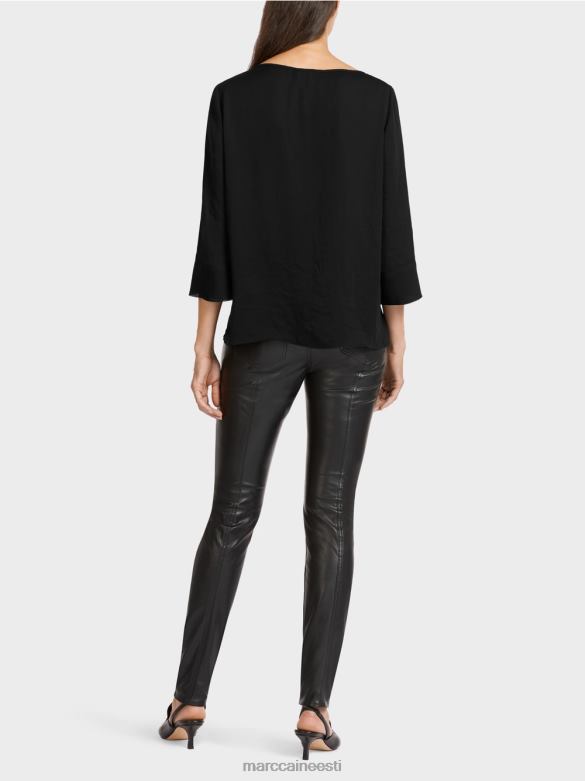 Marc Cain Riietus \"koos ümber mõtlema\" pluusi stiilis topp J8DT1010 must