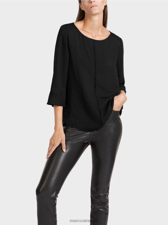 Marc Cain Riietus \"koos ümber mõtlema\" pluusi stiilis topp J8DT1010 must