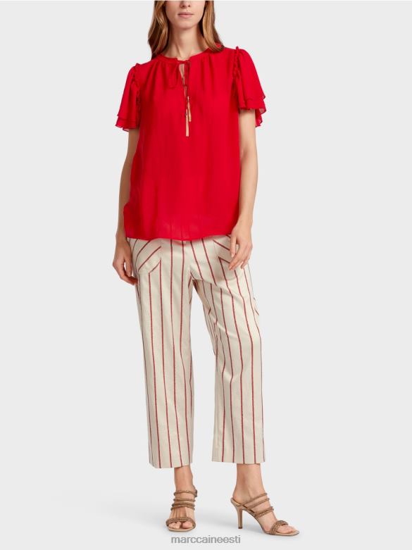 Marc Cain Riietus "koos ümber mõtlema" pluusi stiilis topp J8DT910 sügav punane