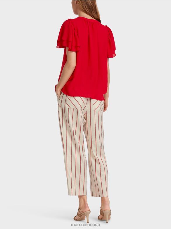 Marc Cain Riietus \"koos ümber mõtlema\" pluusi stiilis topp J8DT910 sügav punane