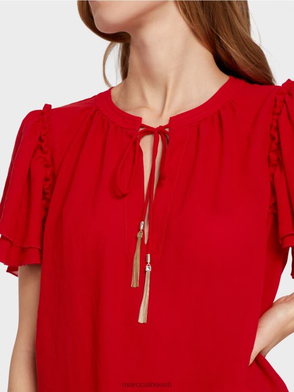 Marc Cain Riietus \"koos ümber mõtlema\" pluusi stiilis topp J8DT910 sügav punane