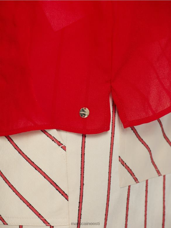 Marc Cain Riietus \"koos ümber mõtlema\" pluusi stiilis topp J8DT910 sügav punane