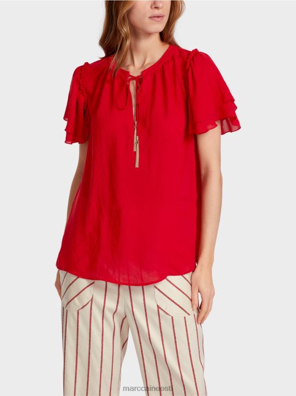 Marc Cain Riietus \"koos ümber mõtlema\" pluusi stiilis topp J8DT910 sügav punane
