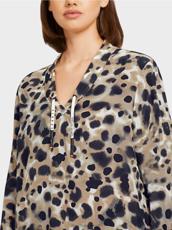 Marc Cain Riietus \"koos ümber mõtlema\" pluusi stiilis topp J8DT984 kerge kohv