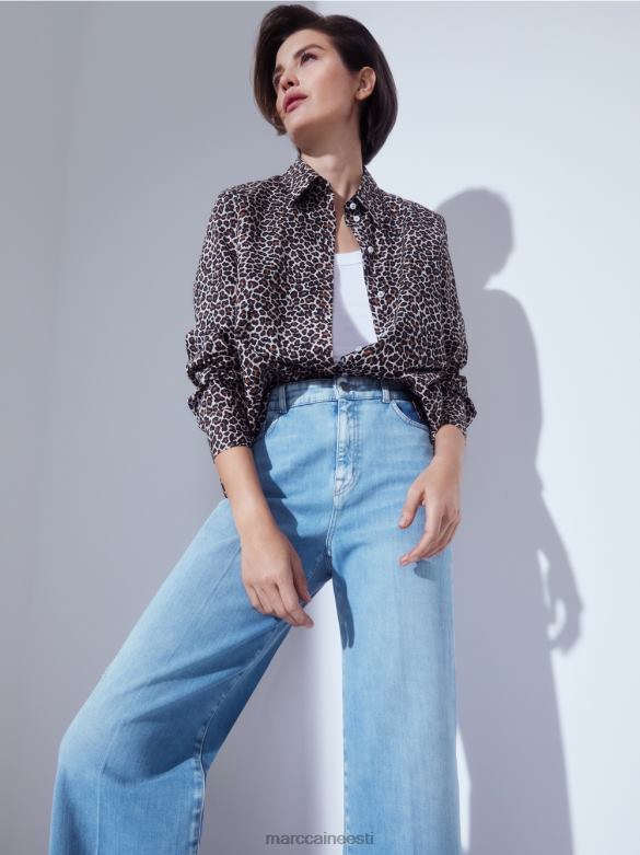 Marc Cain Riietus \"koos ümber mõtlema\" särgi stiilis pluus J8DT977 pulberkreem