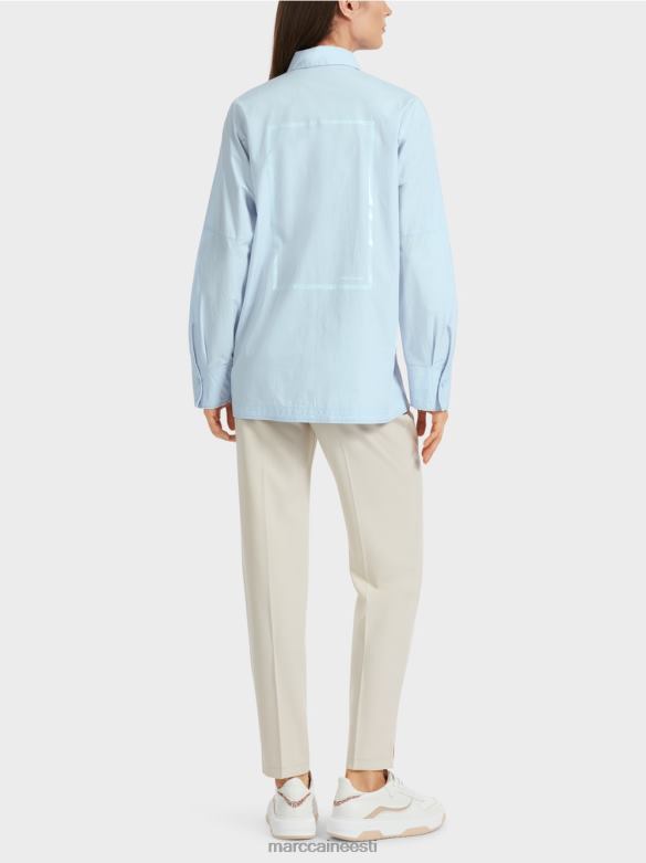 Marc Cain Riietus \"koos ümbermõtlema\" kimono pluus J8DT867 pehme pulber sinine