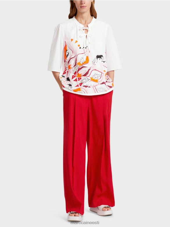 Marc Cain Riietus laienev pluus 3/4 pikkuste varrukatega J8DT918 sügav punane