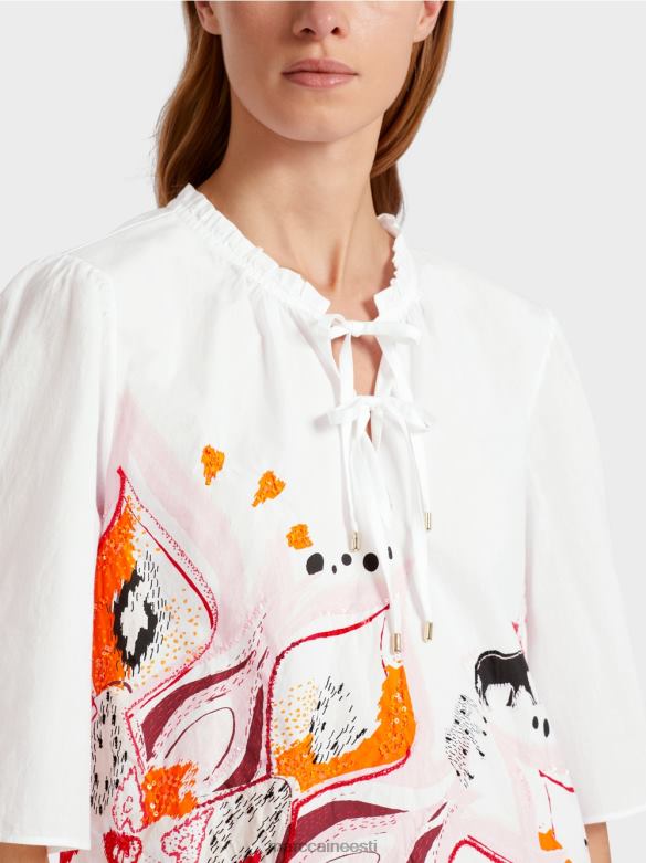 Marc Cain Riietus laienev pluus 3/4 pikkuste varrukatega J8DT918 sügav punane