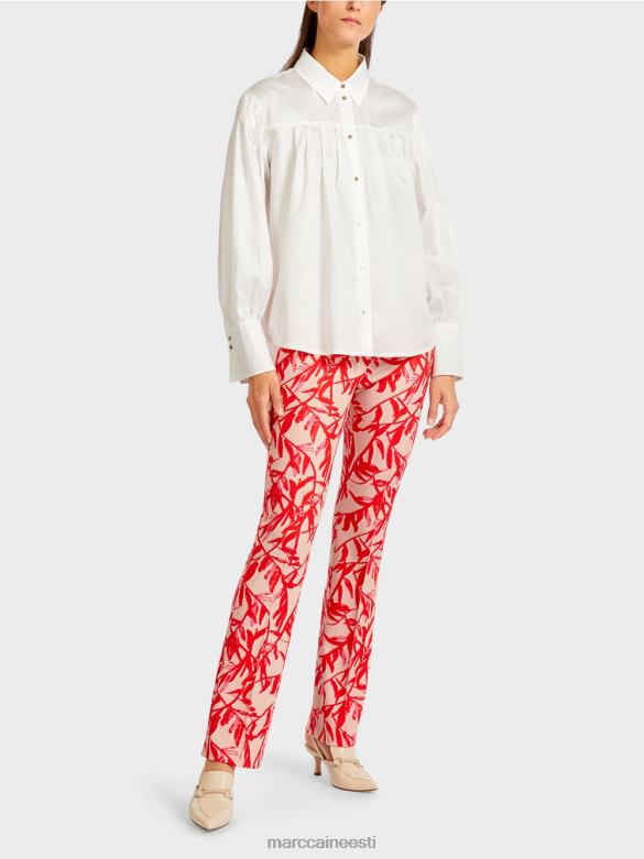 Marc Cain Riietus õlapaela ja voltidega pluus J8DT957 määrdunudvalge