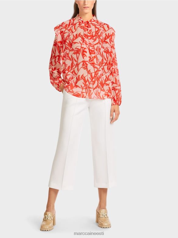 Marc Cain Riietus lillelise prindiga satsiline pluus J8DT973 särav päevitus