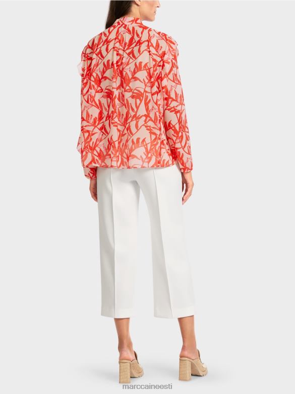 Marc Cain Riietus lillelise prindiga satsiline pluus J8DT973 särav päevitus