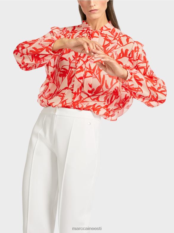 Marc Cain Riietus lillelise prindiga satsiline pluus J8DT973 särav päevitus