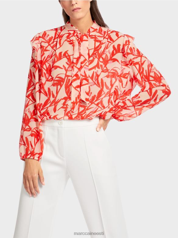 Marc Cain Riietus lillelise prindiga satsiline pluus J8DT973 särav päevitus