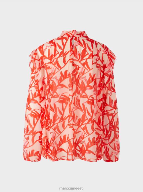 Marc Cain Riietus lillelise prindiga satsiline pluus J8DT973 särav päevitus