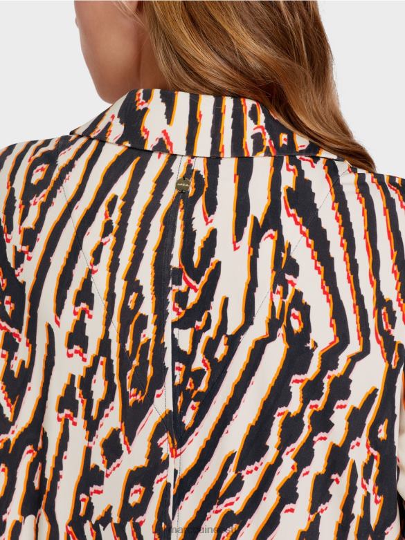 Marc Cain Riietus loomakarva trükiga pluus J8DT919 sügav punane