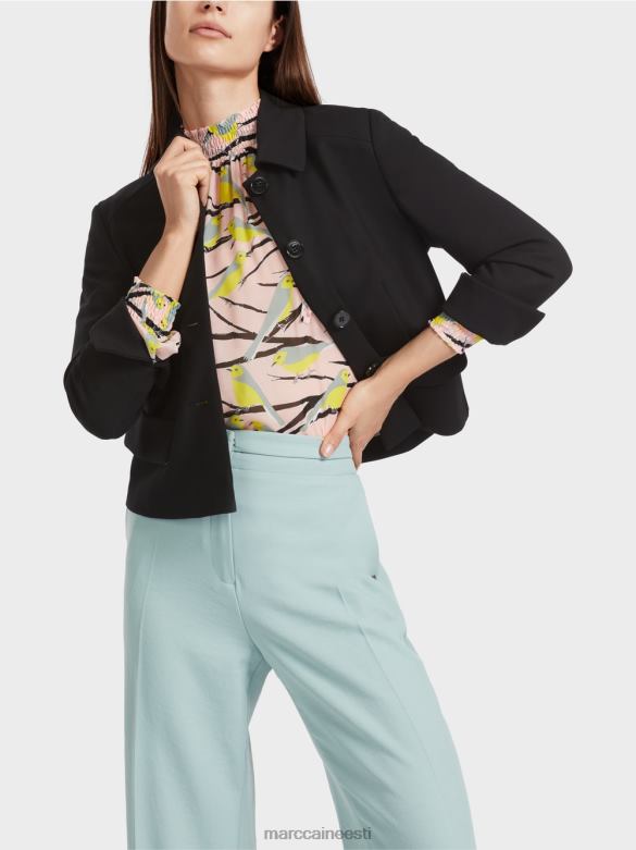 Marc Cain Riietus mänguline linnukujundusega pluus J8DT882 pehme puuderroosa