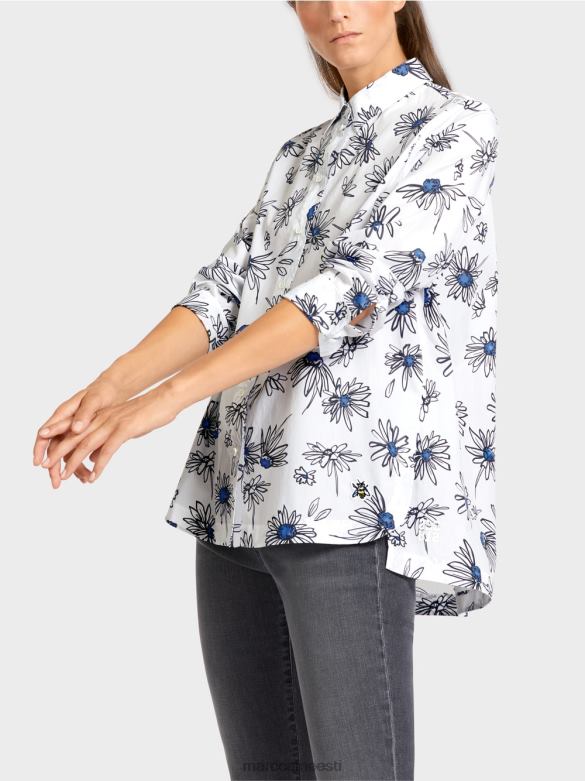 Marc Cain Riietus \"mõtle koos ümber\" lilleline pluus J8DT990 valge