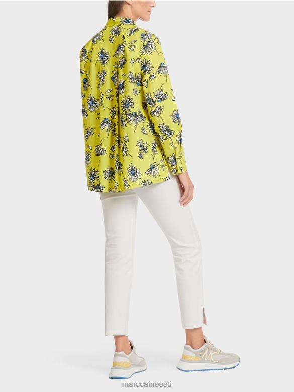 Marc Cain Riietus \"mõtle koos ümber\" lilleline pluus J8DT991 roheline väävel