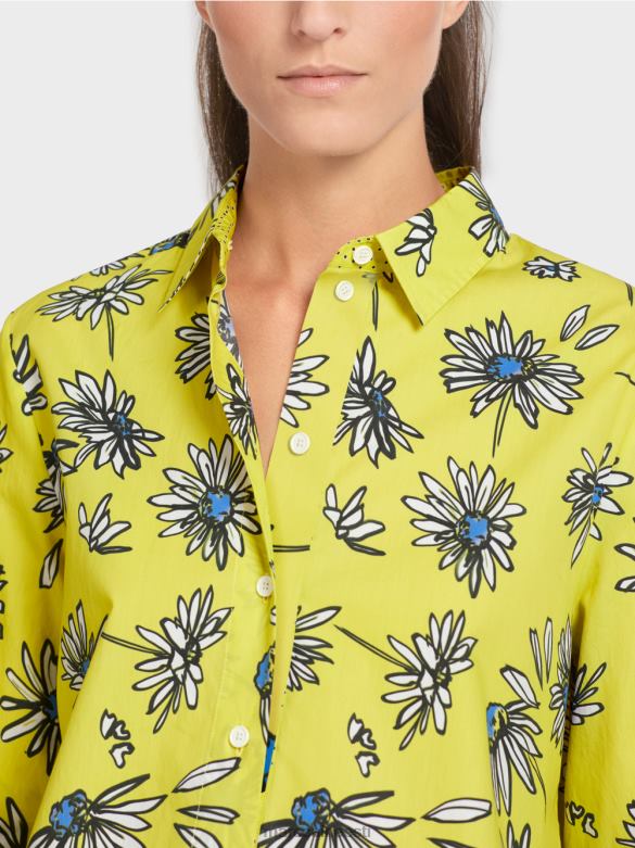 Marc Cain Riietus \"mõtle koos ümber\" lilleline pluus J8DT991 roheline väävel