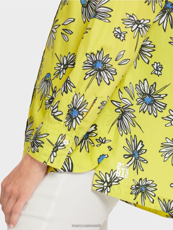 Marc Cain Riietus \"mõtle koos ümber\" lilleline pluus J8DT991 roheline väävel