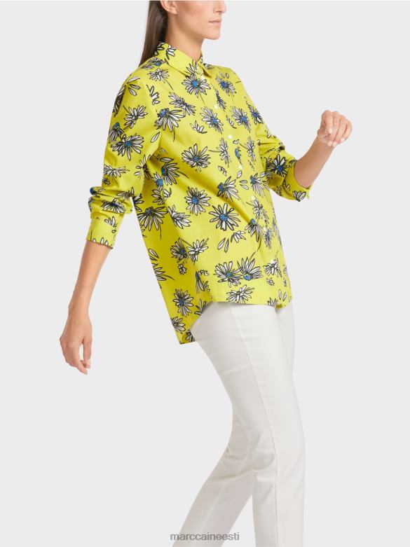 Marc Cain Riietus \"mõtle koos ümber\" lilleline pluus J8DT991 roheline väävel