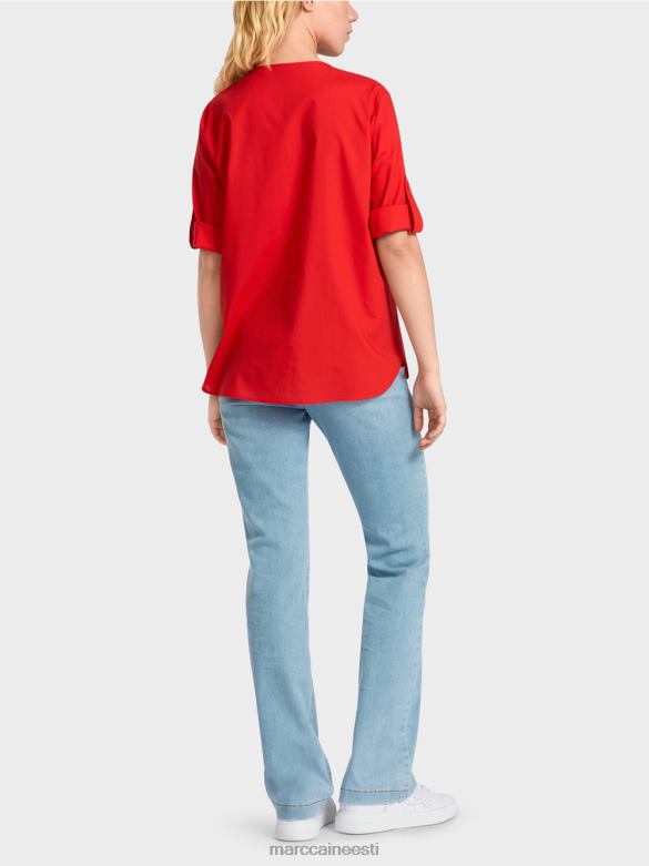 Marc Cain Riietus \"mõtle koos ümber\" sakidega pluus J8DT930 tulipunane