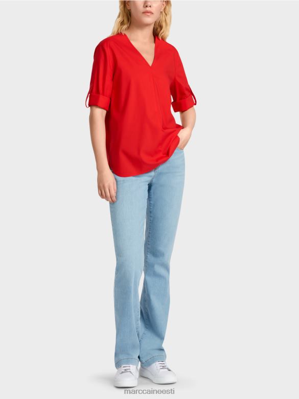 Marc Cain Riietus \"mõtle koos ümber\" sakidega pluus J8DT930 tulipunane