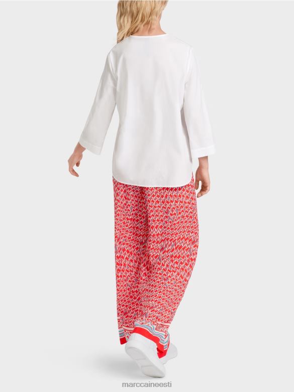 Marc Cain Riietus \"mõtle koos ümber\" sakidega pluus J8DT931 valge
