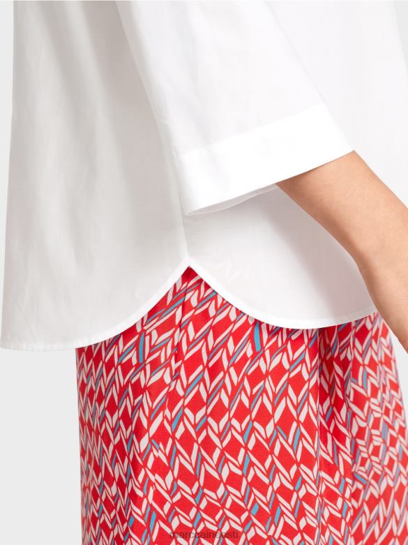 Marc Cain Riietus \"mõtle koos ümber\" sakidega pluus J8DT931 valge