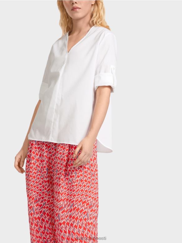 Marc Cain Riietus \"mõtle koos ümber\" sakidega pluus J8DT931 valge