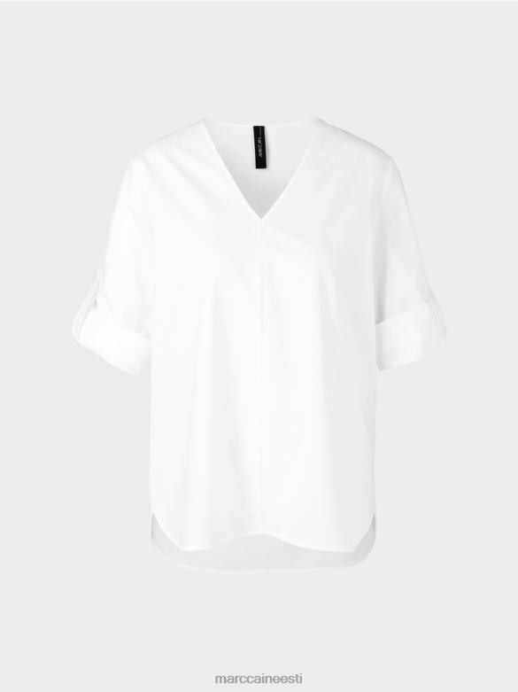 Marc Cain Riietus \"mõtle koos ümber\" sakidega pluus J8DT931 valge