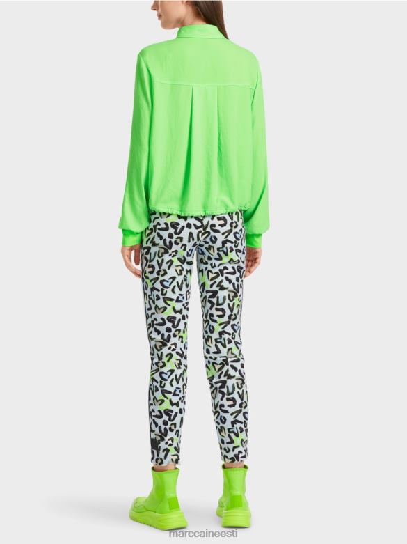 Marc Cain Riietus nööriga pluus J8DT875 särav šokeeriv roheline