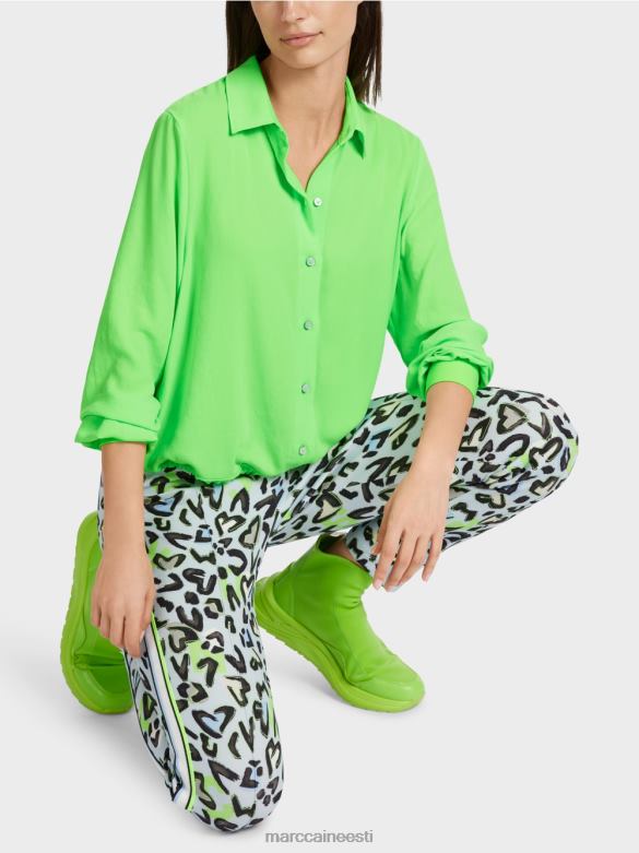 Marc Cain Riietus nööriga pluus J8DT875 särav šokeeriv roheline