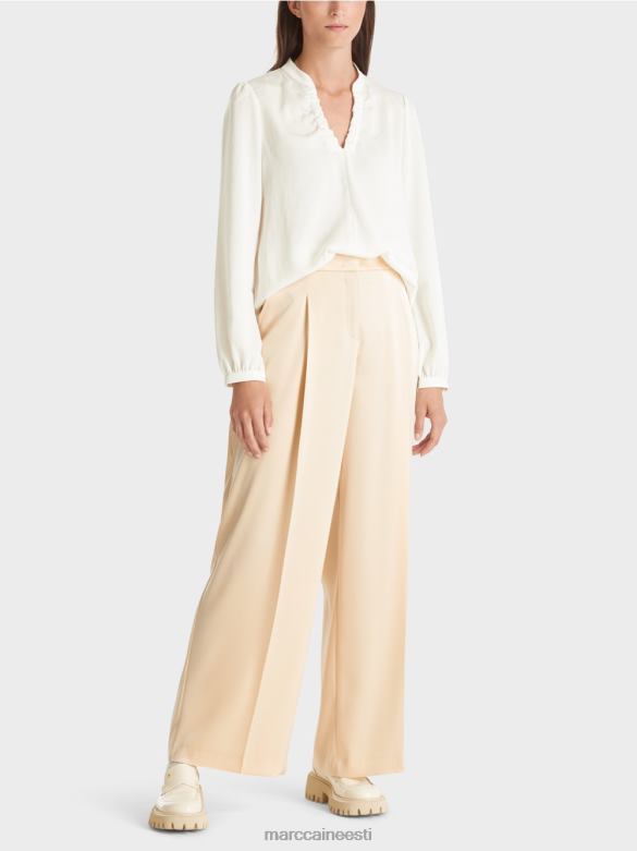 Marc Cain Riietus naiselike detailidega pluus J8DT862 määrdunudvalge