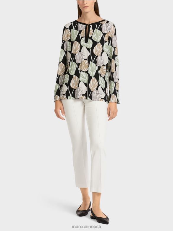 Marc Cain Riietus pikkade varrukatega pluusi stiilis topp J8DT1007 pulber piparmünt