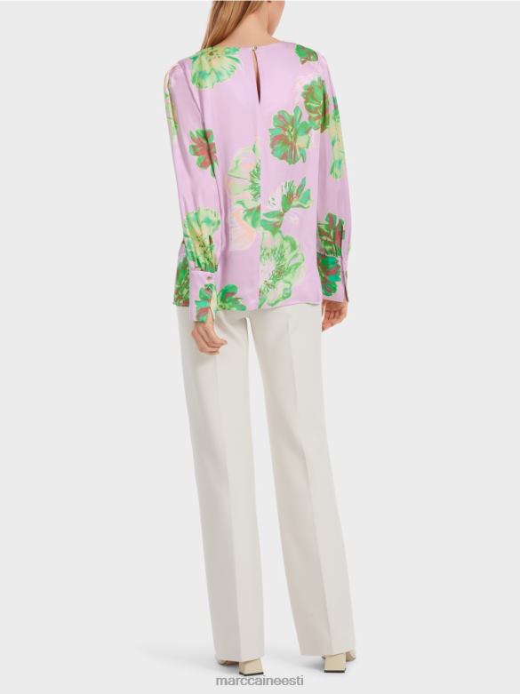 Marc Cain Riietus plisseeritud ümara kaelusega pluus J8DT842 särav lavendel